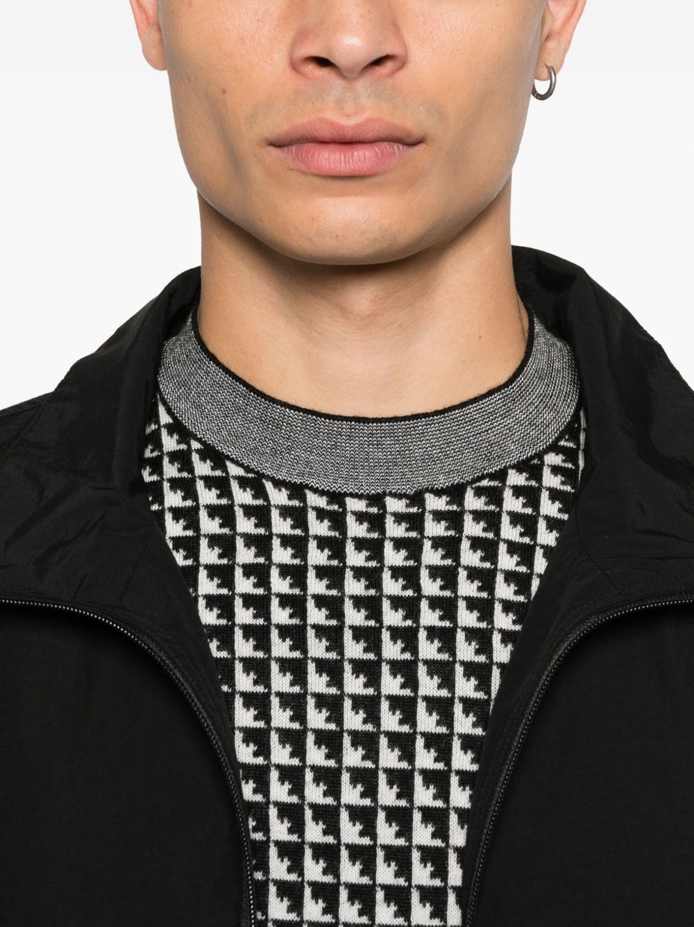 Emporio Armani Virgin wool sweater with jacquard eagle motif Emporio Armani