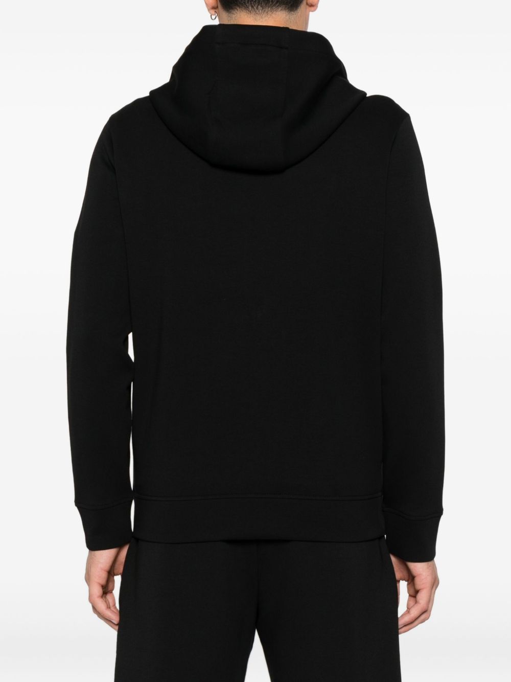 Emporio Armani Double jersey zip-up hoodie with embossed EA logo embroidery Emporio Armani