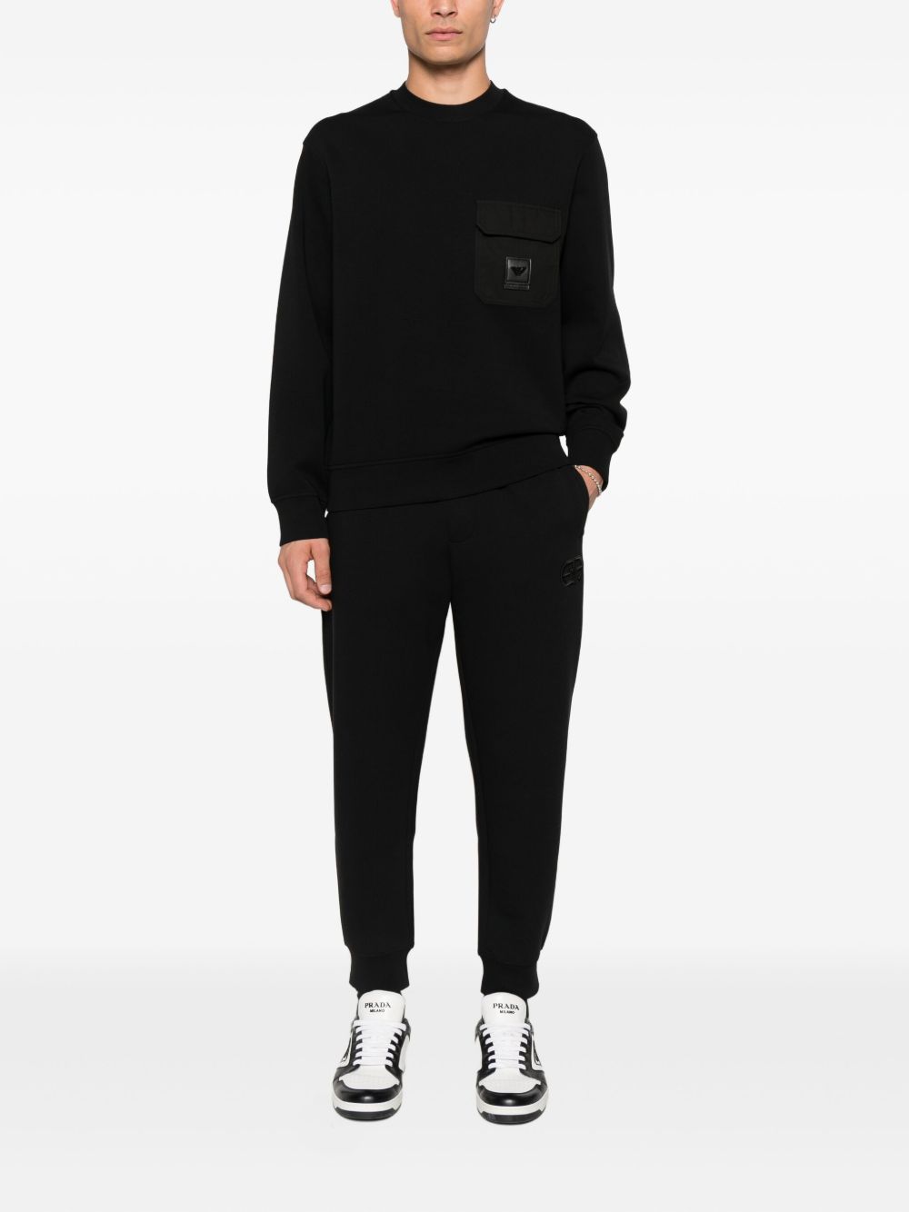 Emporio Armani Double jersey sweatshirt with pocket and ASV logo patch Emporio Armani