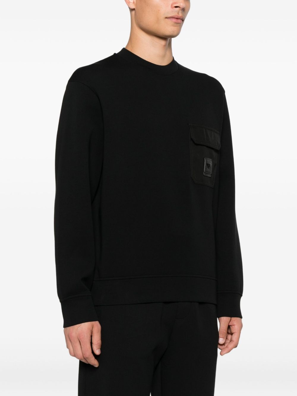 Emporio Armani Double jersey sweatshirt with pocket and ASV logo patch Emporio Armani