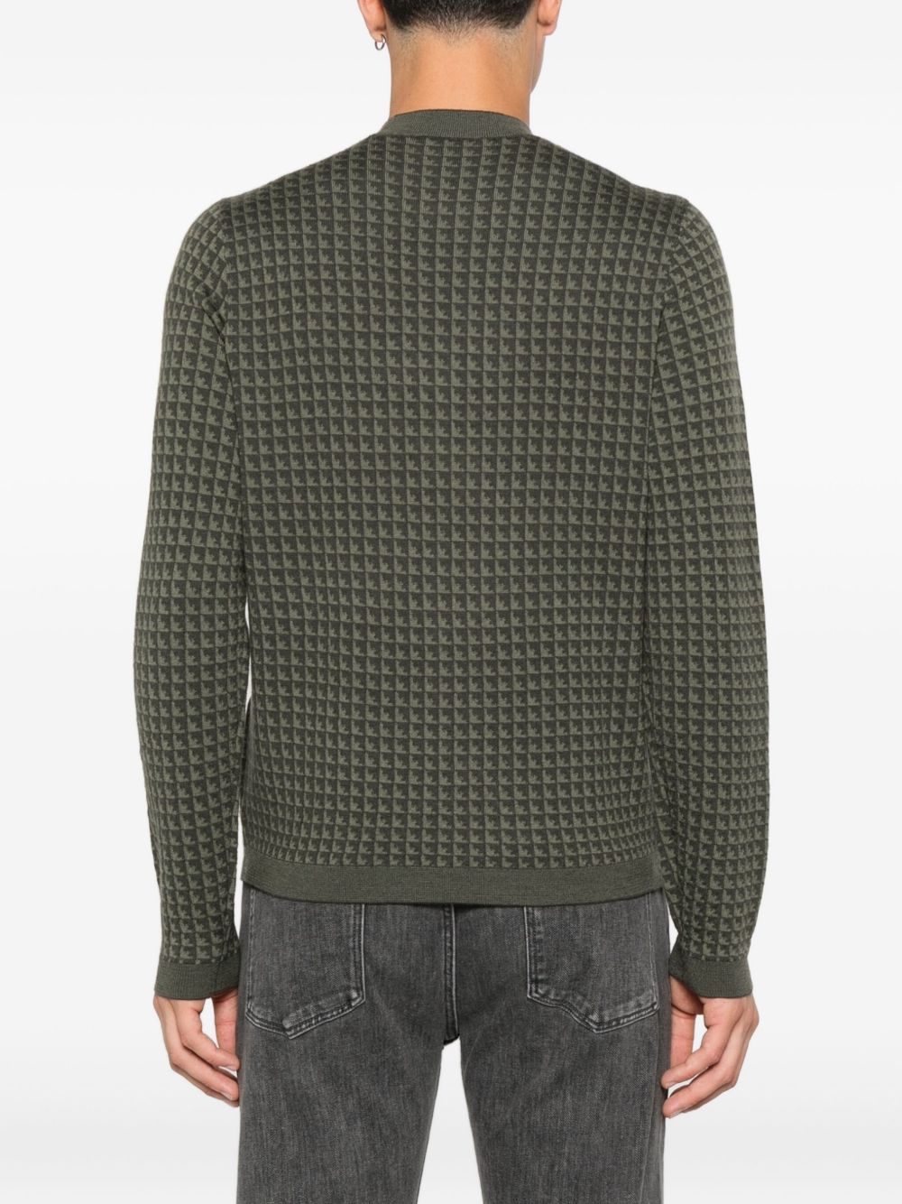 Emporio Armani Geometric-pattern virgin-wool sweater Emporio Armani