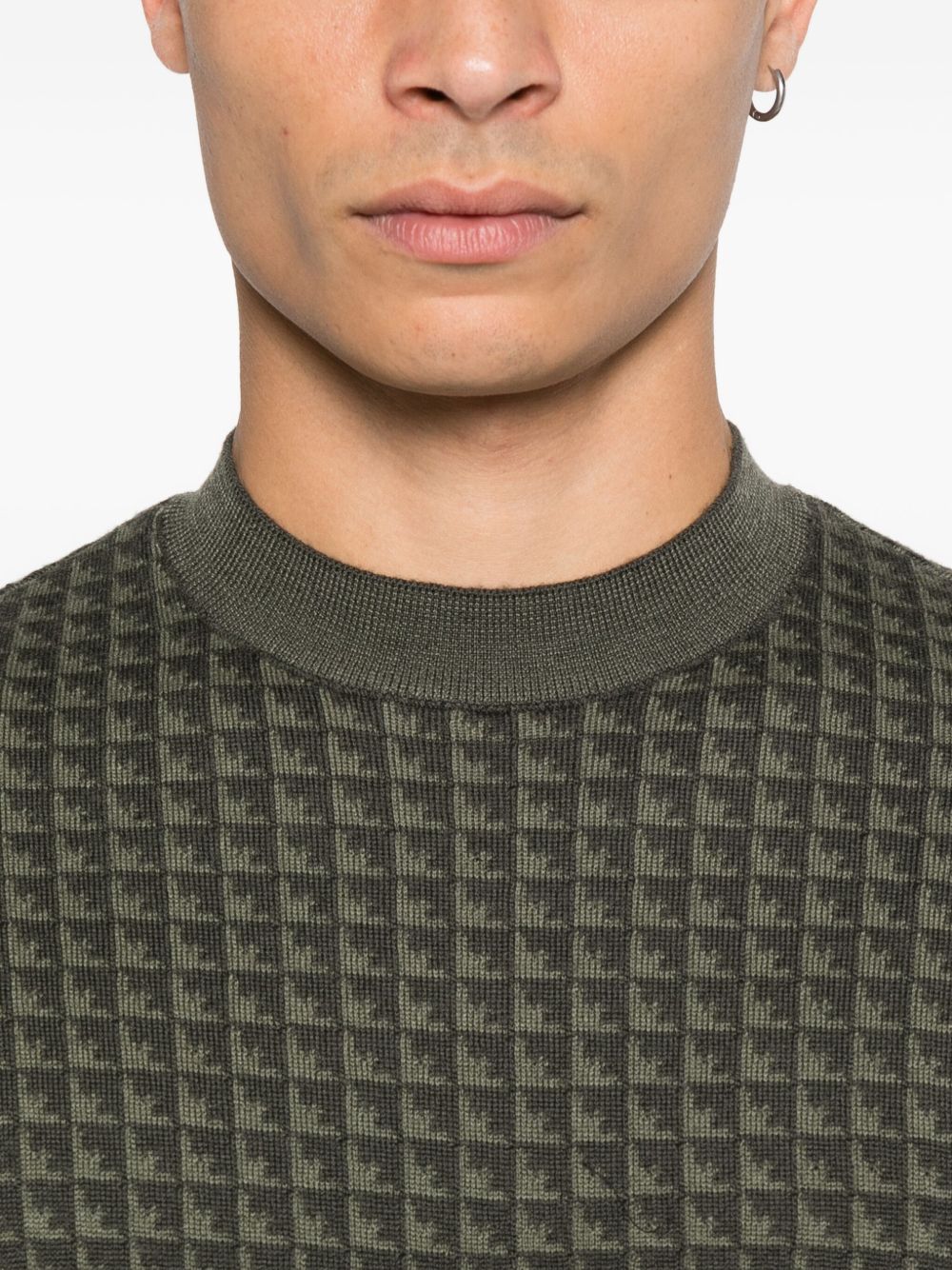 Emporio Armani Geometric-pattern virgin-wool sweater Emporio Armani