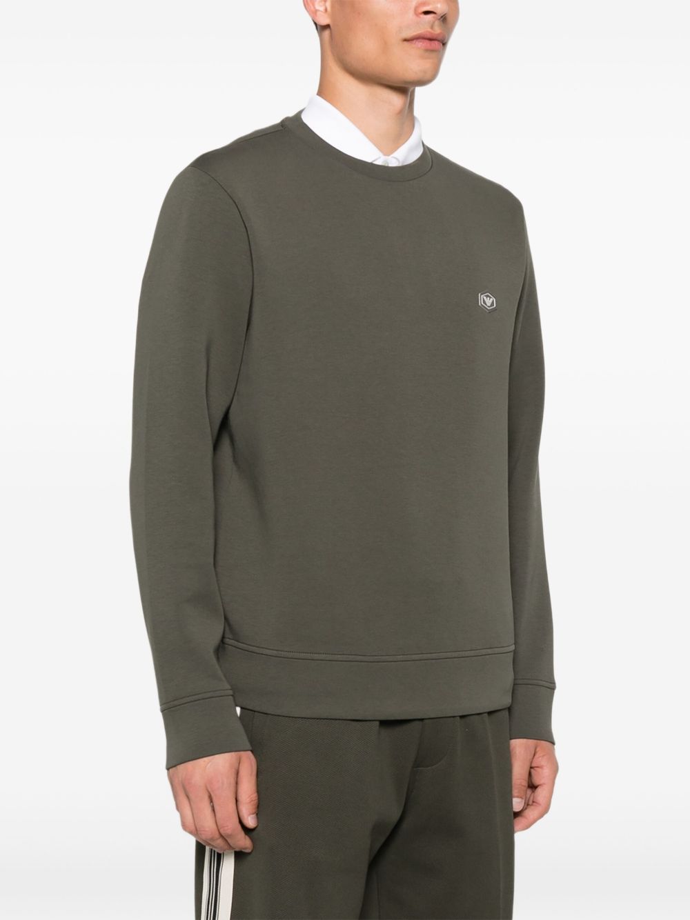 Emporio Armani Double-jersey sweatshirt with micro logo patch Emporio Armani