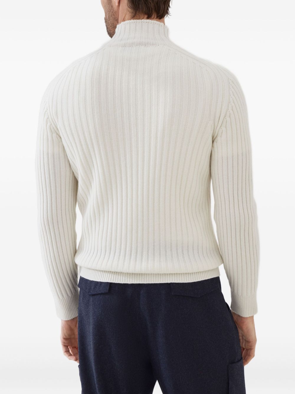 Brunello Cucinelli Cashmere flat rib turtleneck sweater Brunello Cucinelli