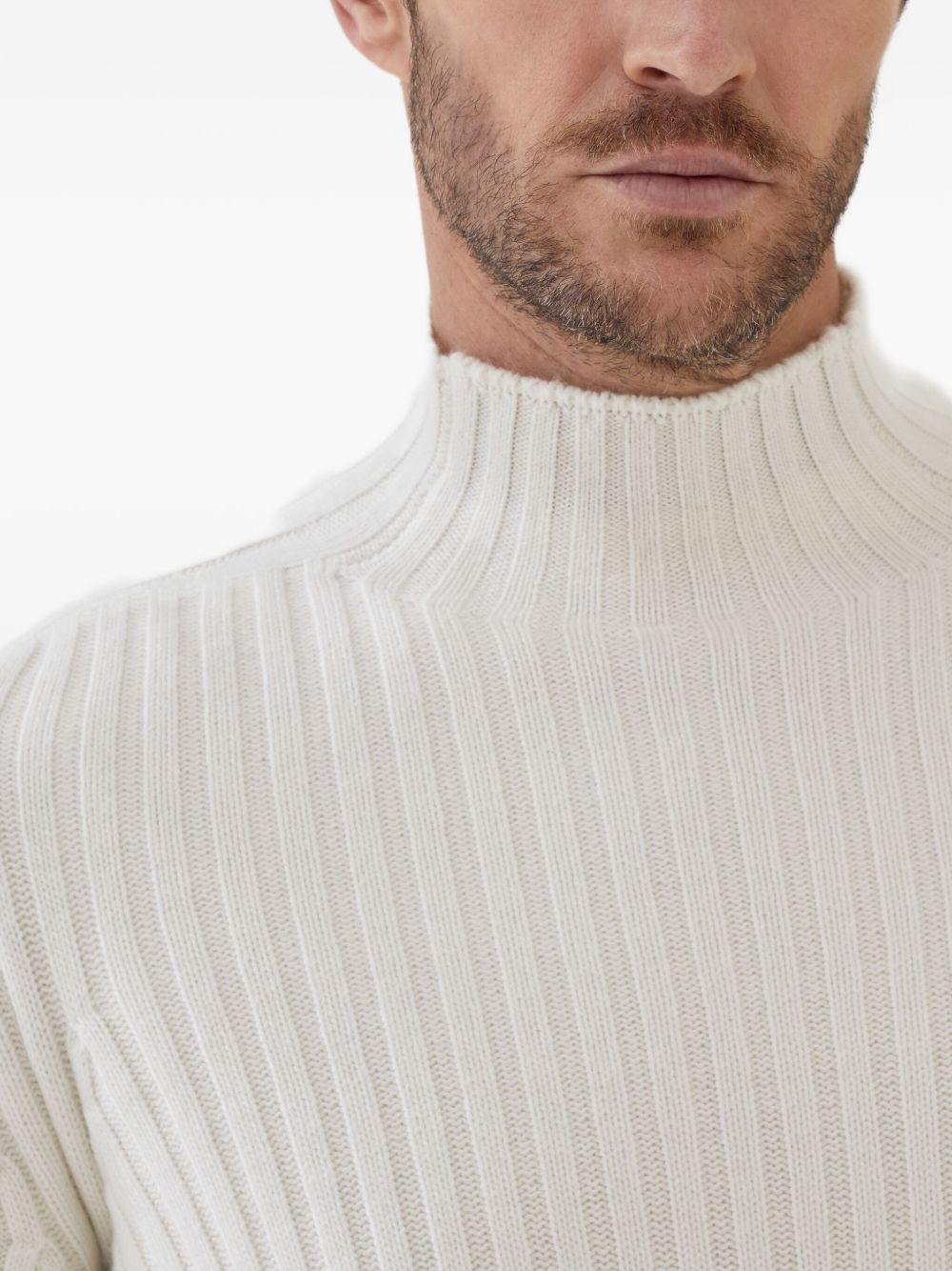 Brunello Cucinelli Cashmere flat rib turtleneck sweater Brunello Cucinelli