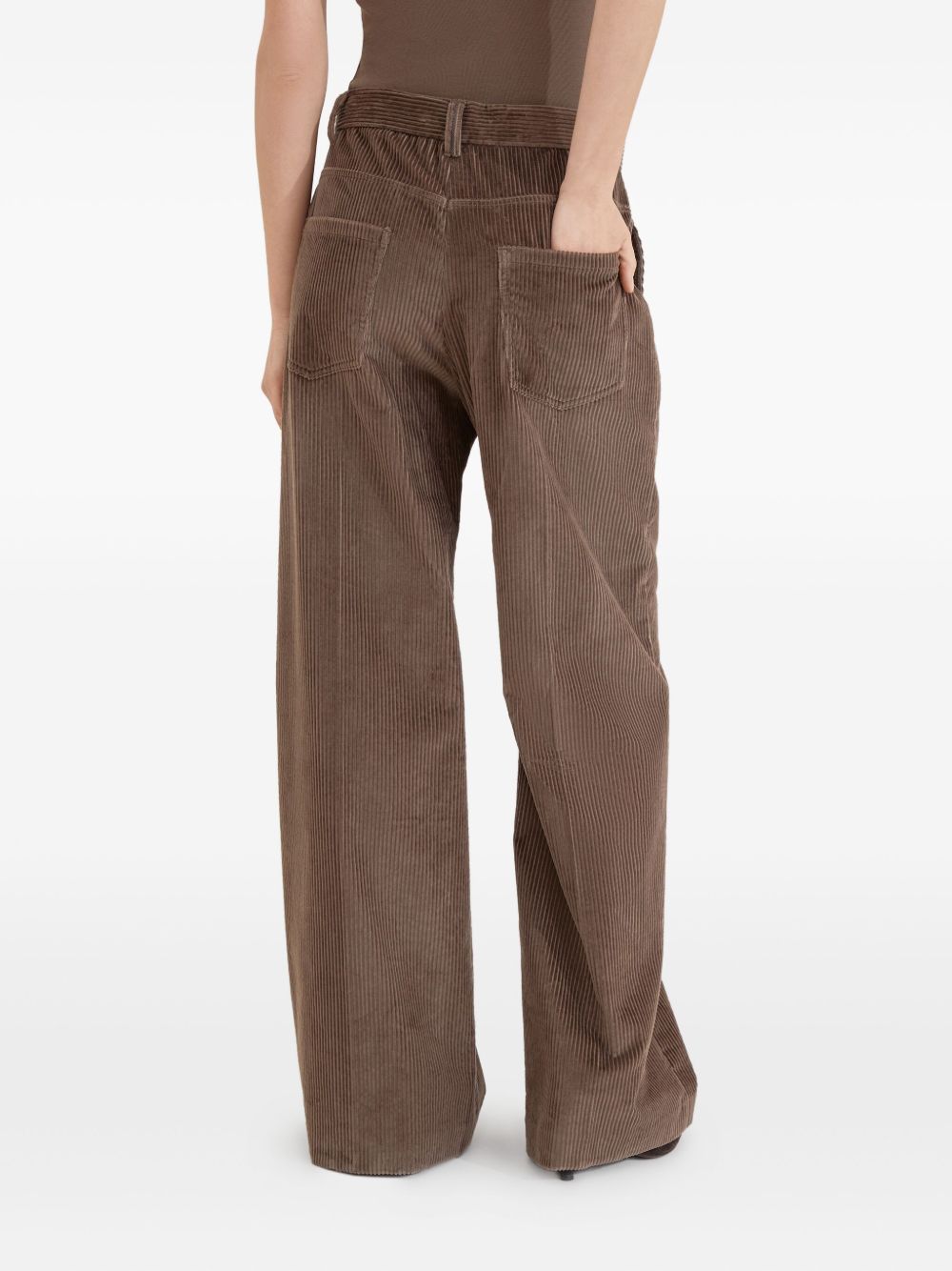 Brunello Cucinelli Wide leg cotton trousers Brunello Cucinelli