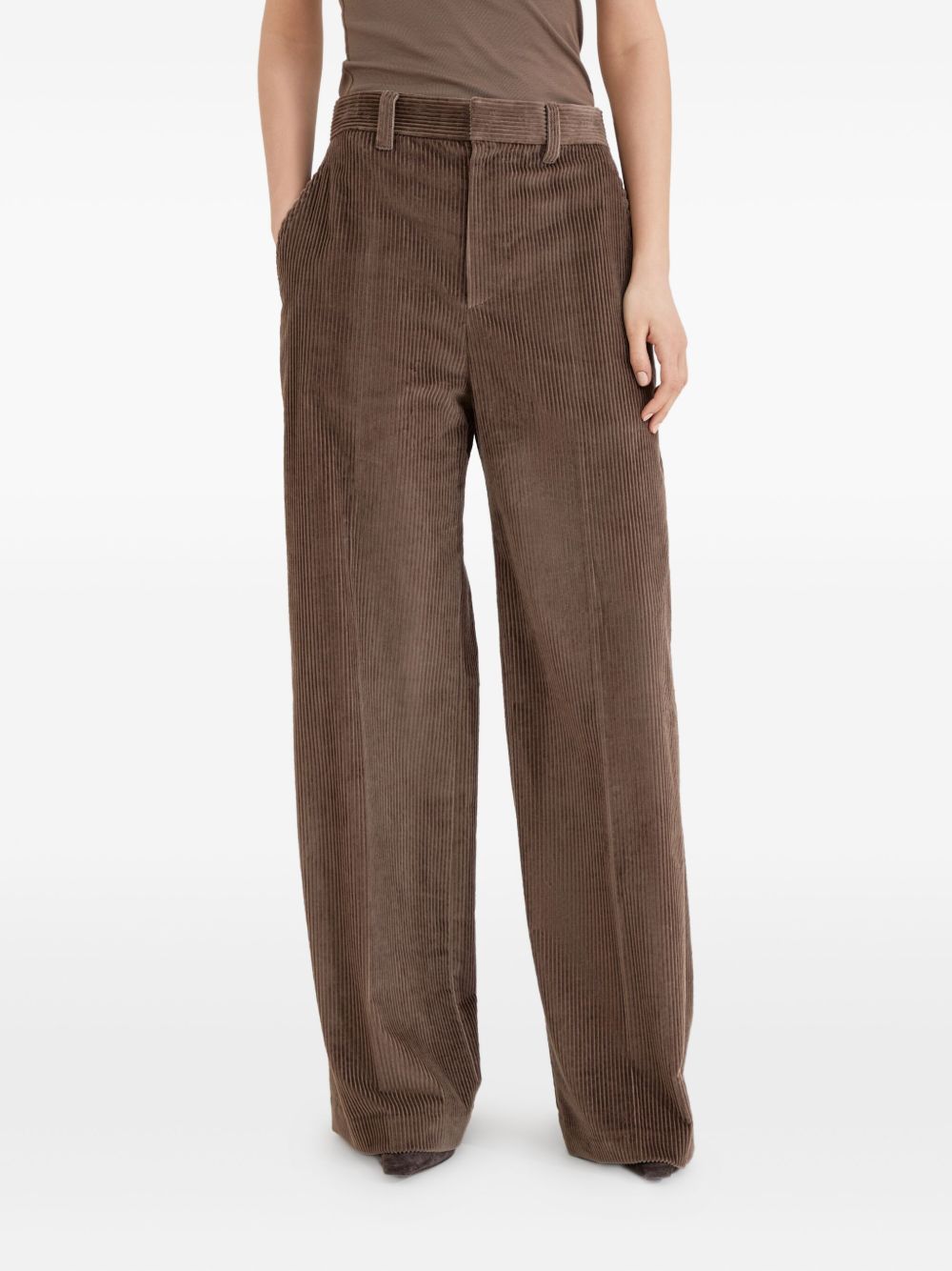 Brunello Cucinelli Wide leg cotton trousers Brunello Cucinelli