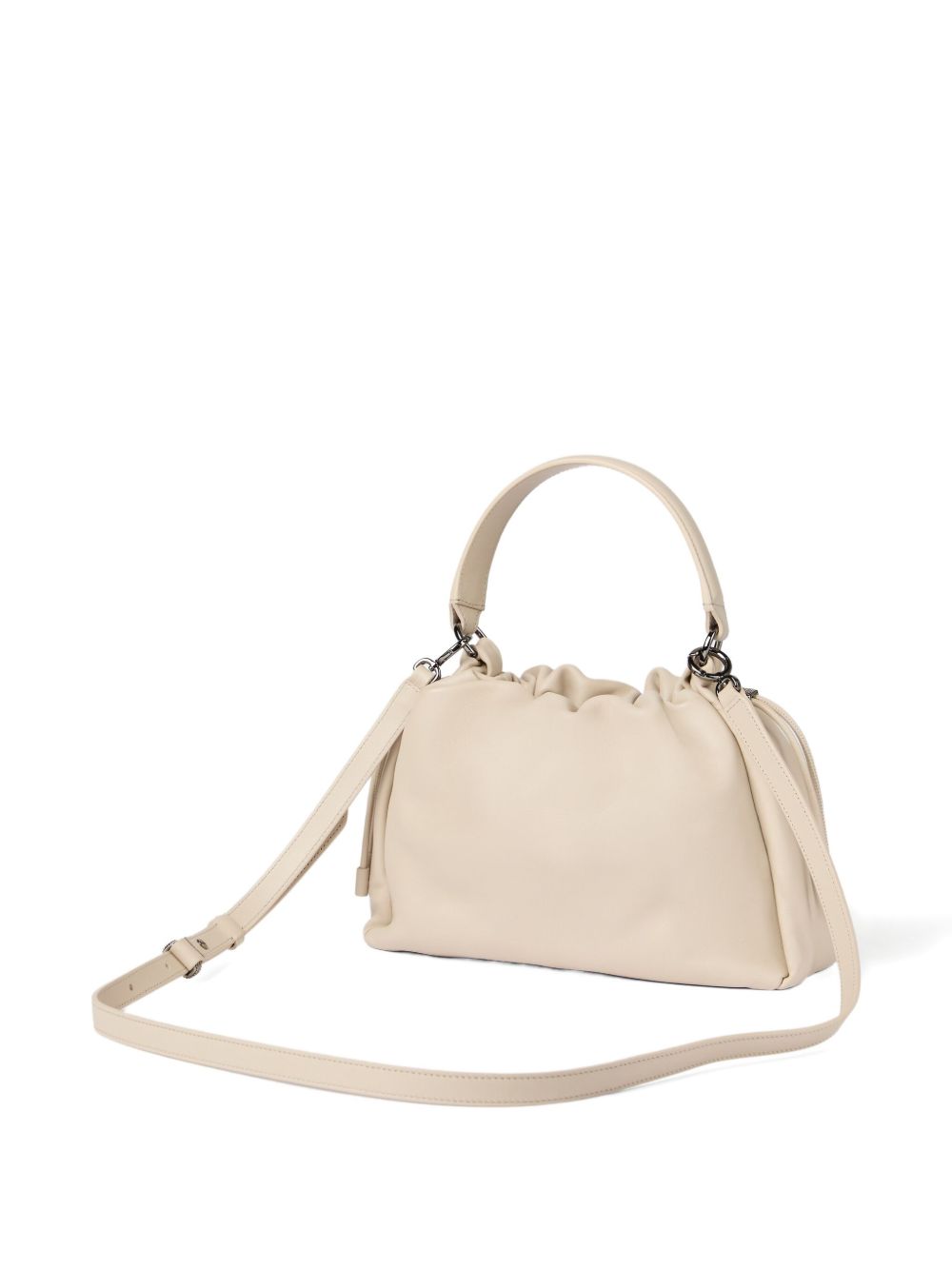Brunello Cucinelli Mellow small bucket bag in soft leather with monili Brunello Cucinelli
