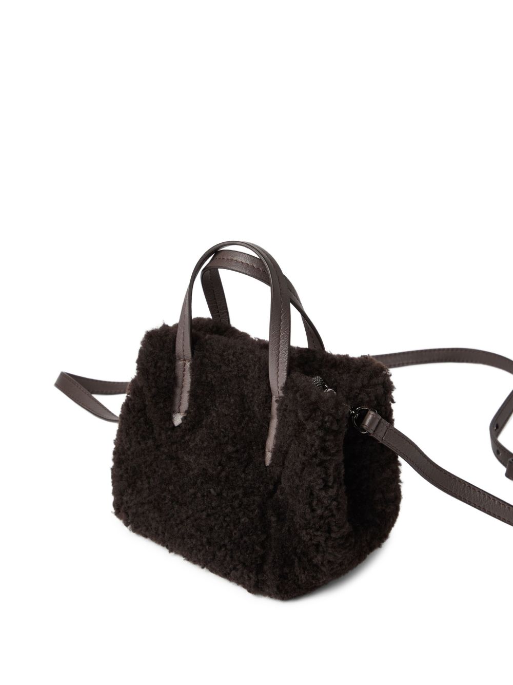 Brunello Cucinelli BC Duo mini bag in curly shearling with monili Brunello Cucinelli