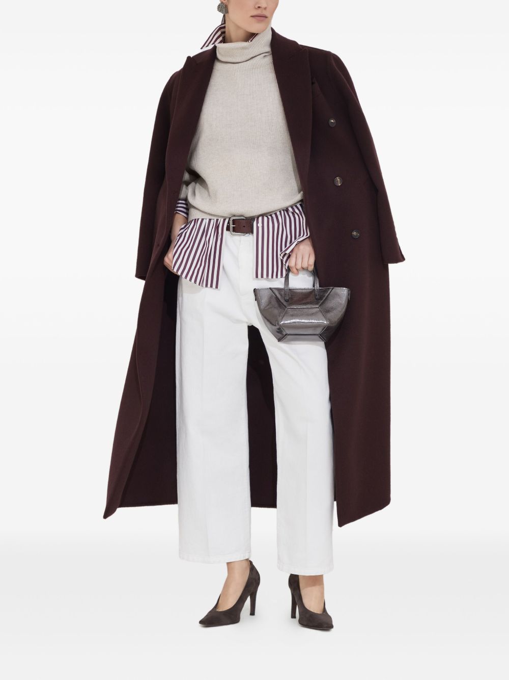 Brunello Cucinelli Coats Bordeaux Brunello Cucinelli