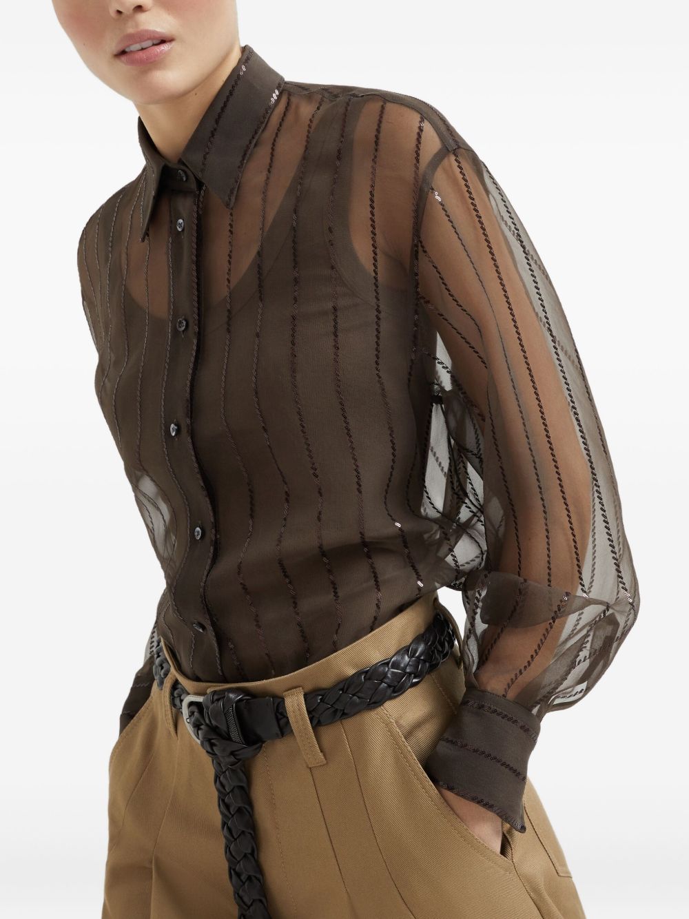 Brunello Cucinelli Shirts Brown Brunello Cucinelli