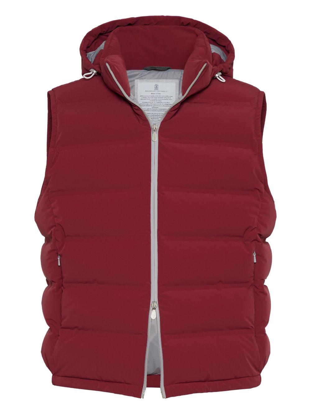 Brunello Cucinelli Bonded taffeta down vest with heat-bonded seams and detachable hood Brunello Cucinelli