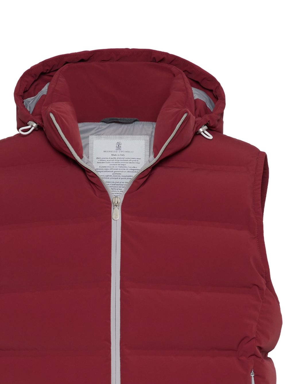 Brunello Cucinelli Bonded taffeta down vest with heat-bonded seams and detachable hood Brunello Cucinelli