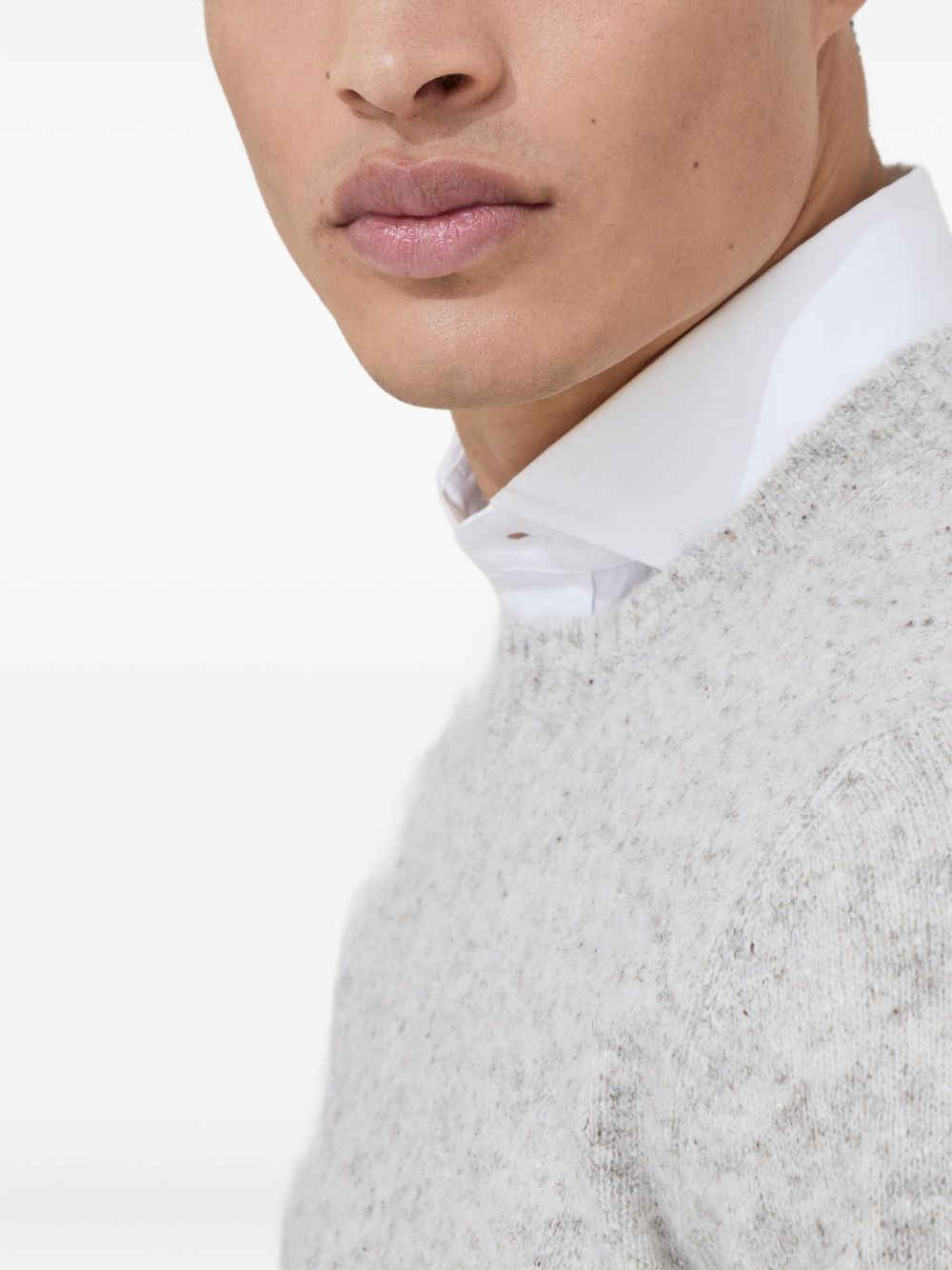 Brunello Cucinelli Flecked alpaca, wool, silk and cotton sweater Brunello Cucinelli