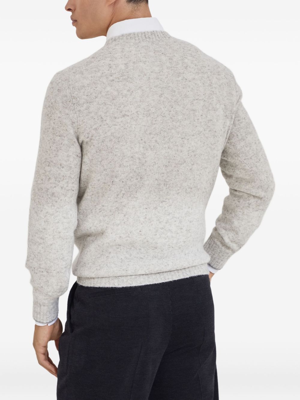 Brunello Cucinelli Flecked alpaca, wool, silk and cotton sweater Brunello Cucinelli