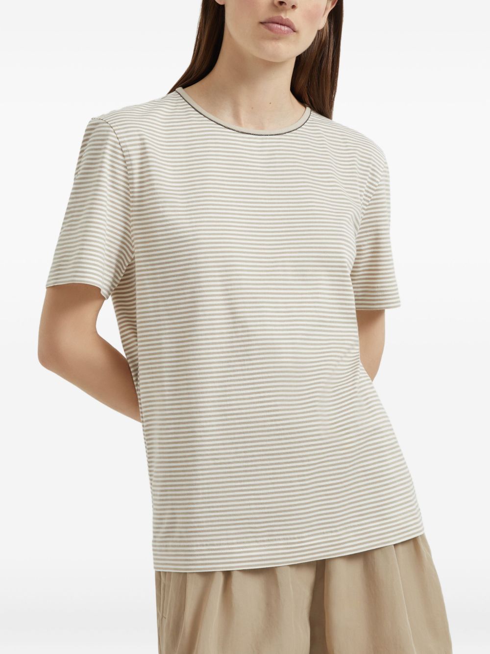 Brunello Cucinelli T-shirts and Polos Beige Brunello Cucinelli