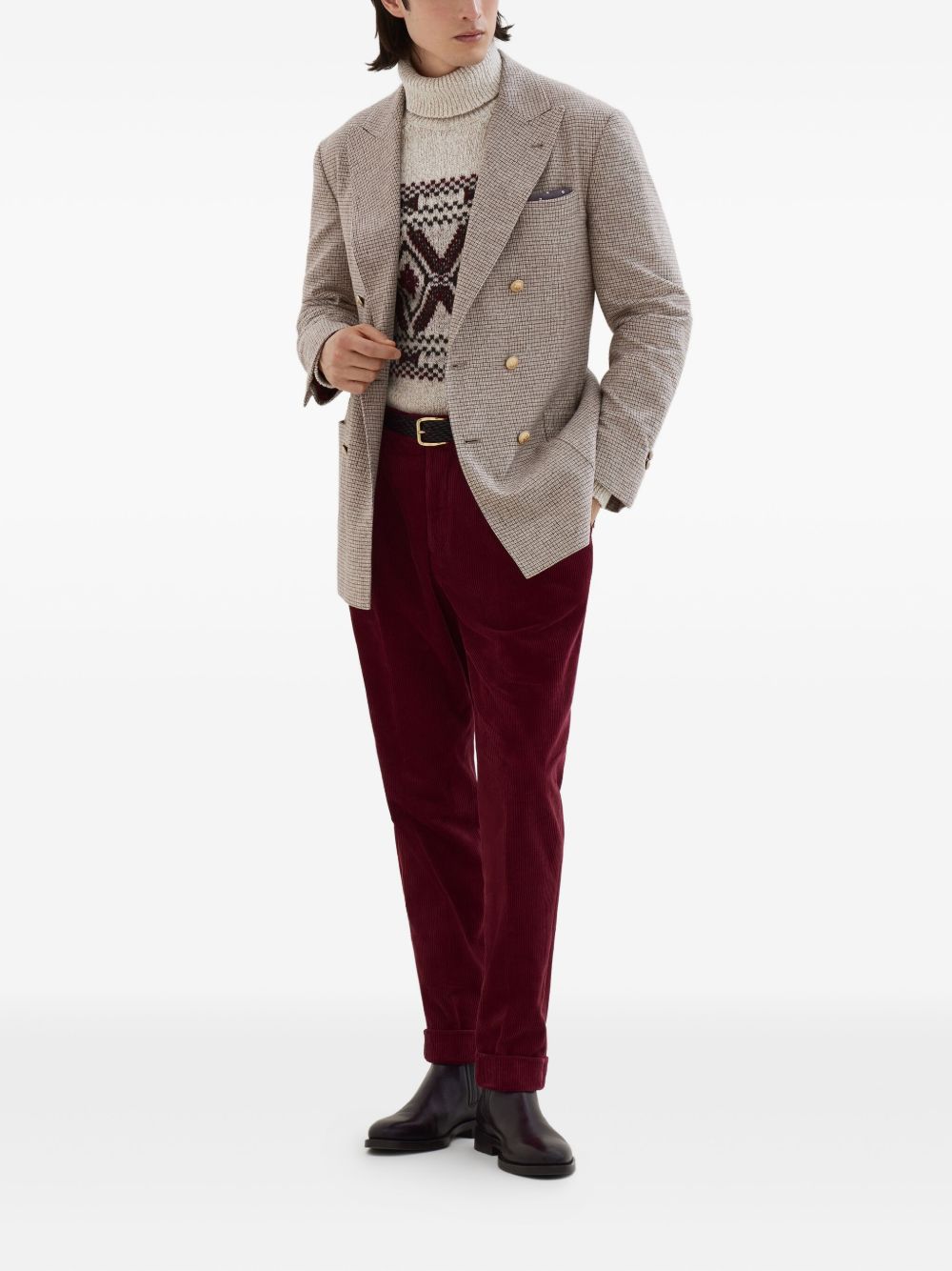 Brunello Cucinelli jacquard turtleneck sweater Brunello Cucinelli