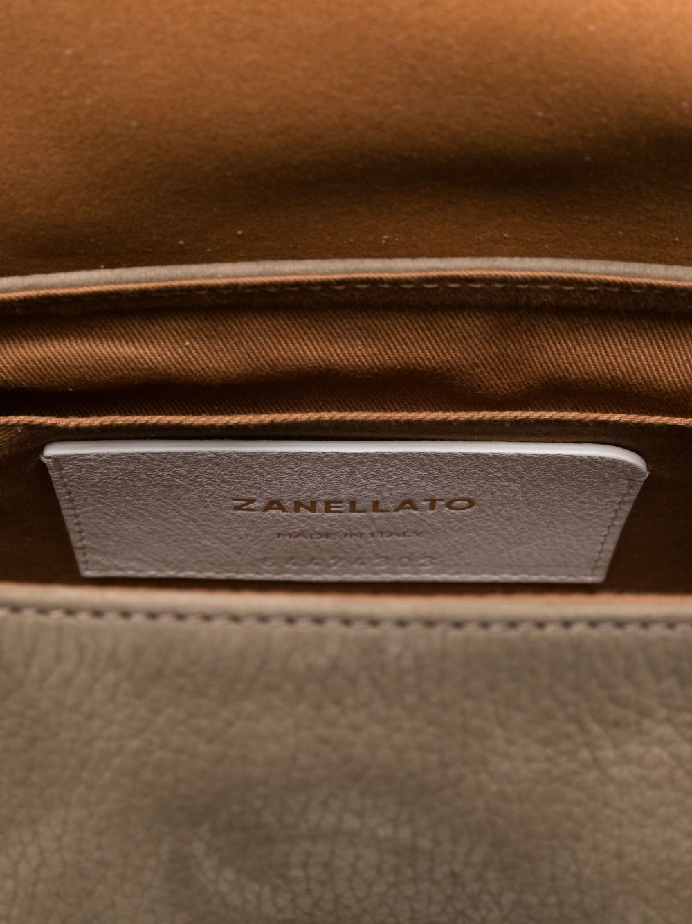 Zanellato Baby Postina messenger bag in nubuck leather brown brandy Zanellato