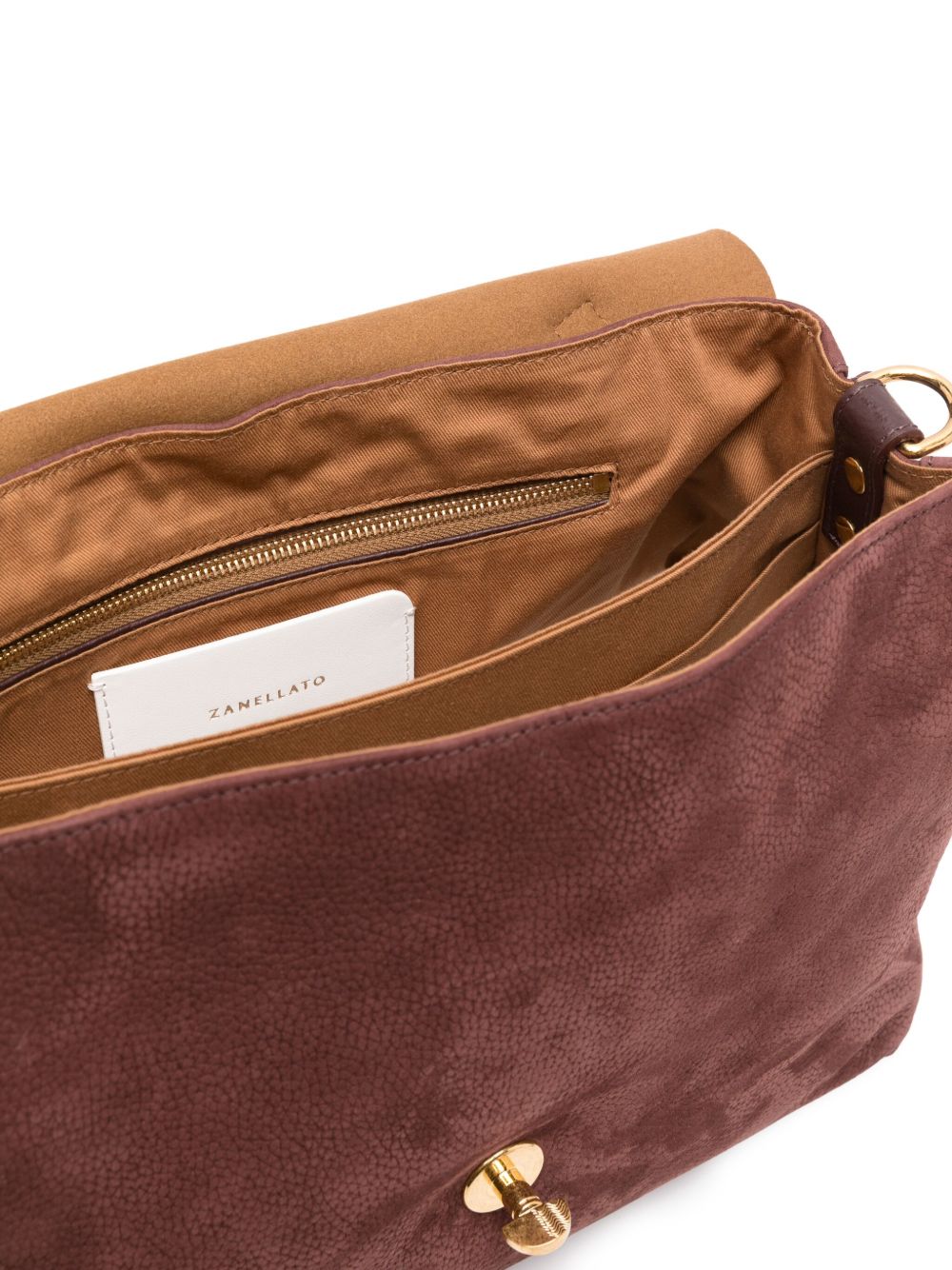 Zanellato Postina Jones Medium handbag in vinaccio suede leather Zanellato