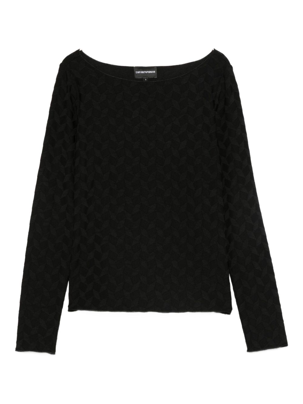 Emporio Armani Jacquard jersey sweater with geometric pattern Emporio Armani