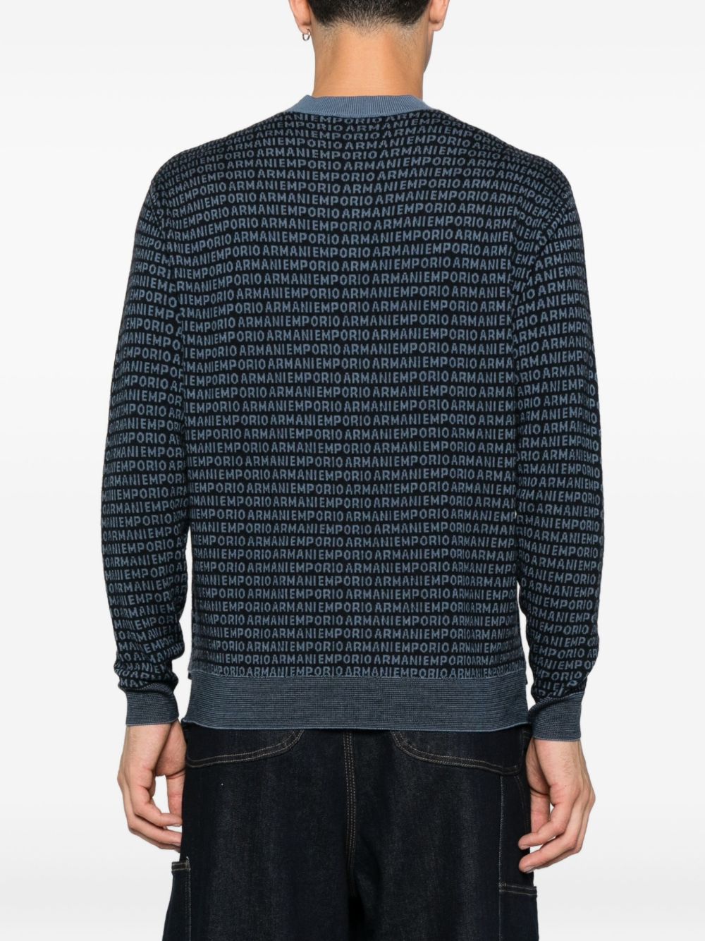 Emporio Armani Wool sweater with printed logo Emporio Armani