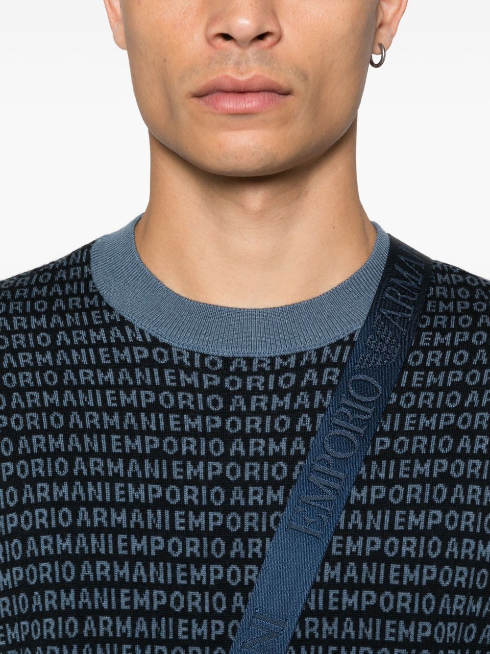 Emporio Armani Wool sweater with printed logo Emporio Armani