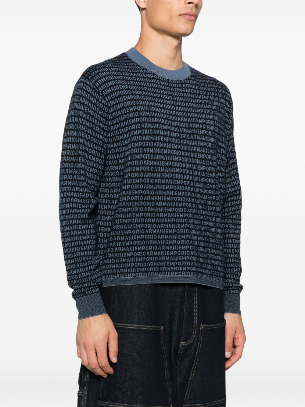 Emporio Armani Wool sweater with printed logo Emporio Armani