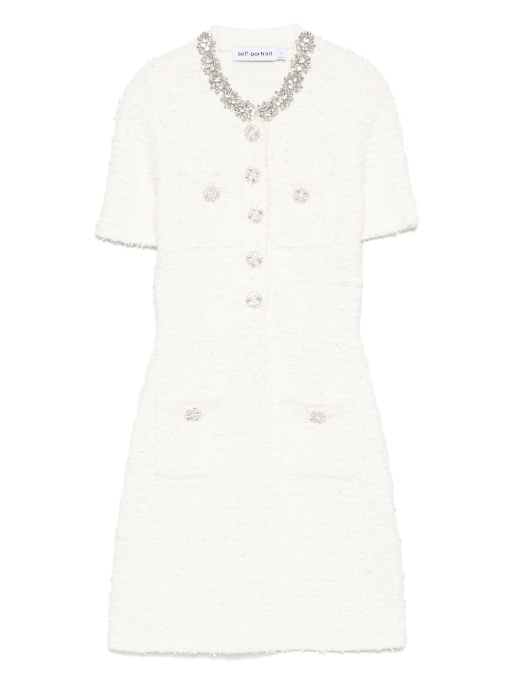 Self-Portrait Embellished button-detailed mini dress