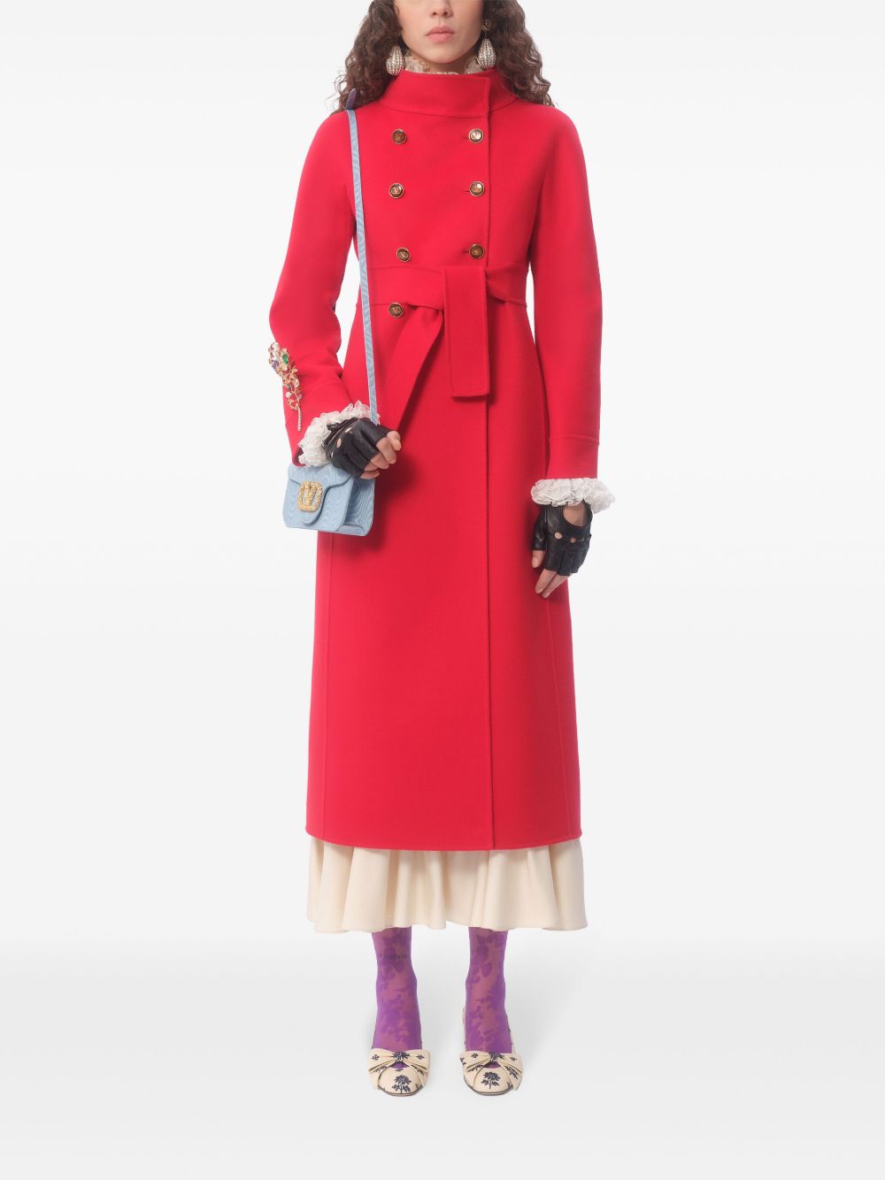 Valentino Garavani Locò Moiré Fabric Clutch with Jewel Logo Valentino Garavani