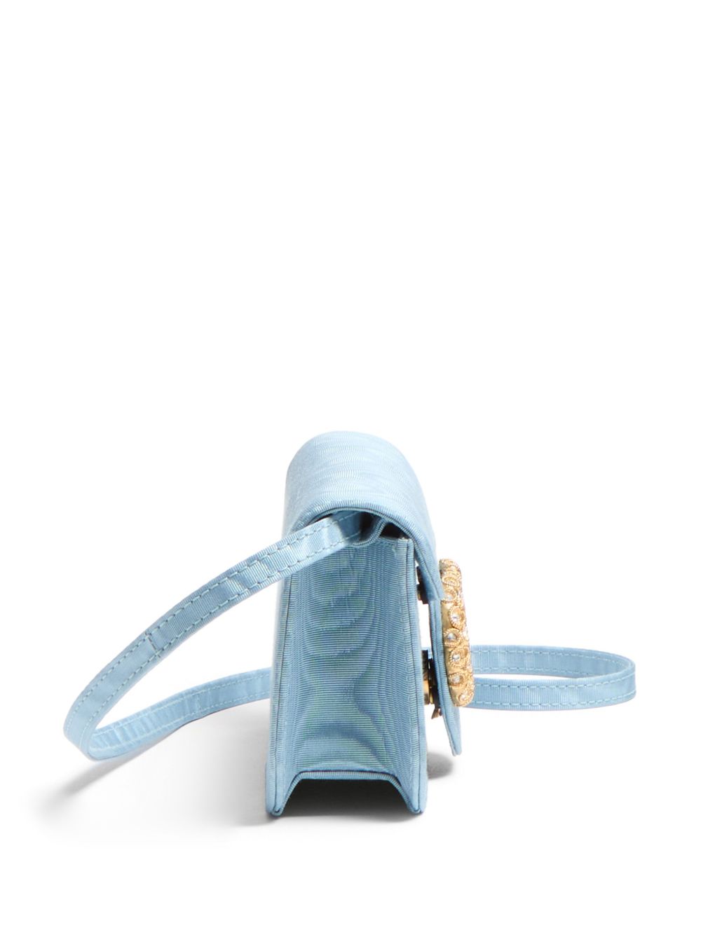 Valentino Garavani Locò Moiré Fabric Clutch with Jewel Logo Valentino Garavani