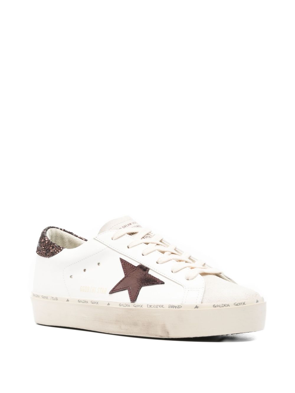 Golden Goose Hi Star in white nappa with leather star and heel tab Golden Goose