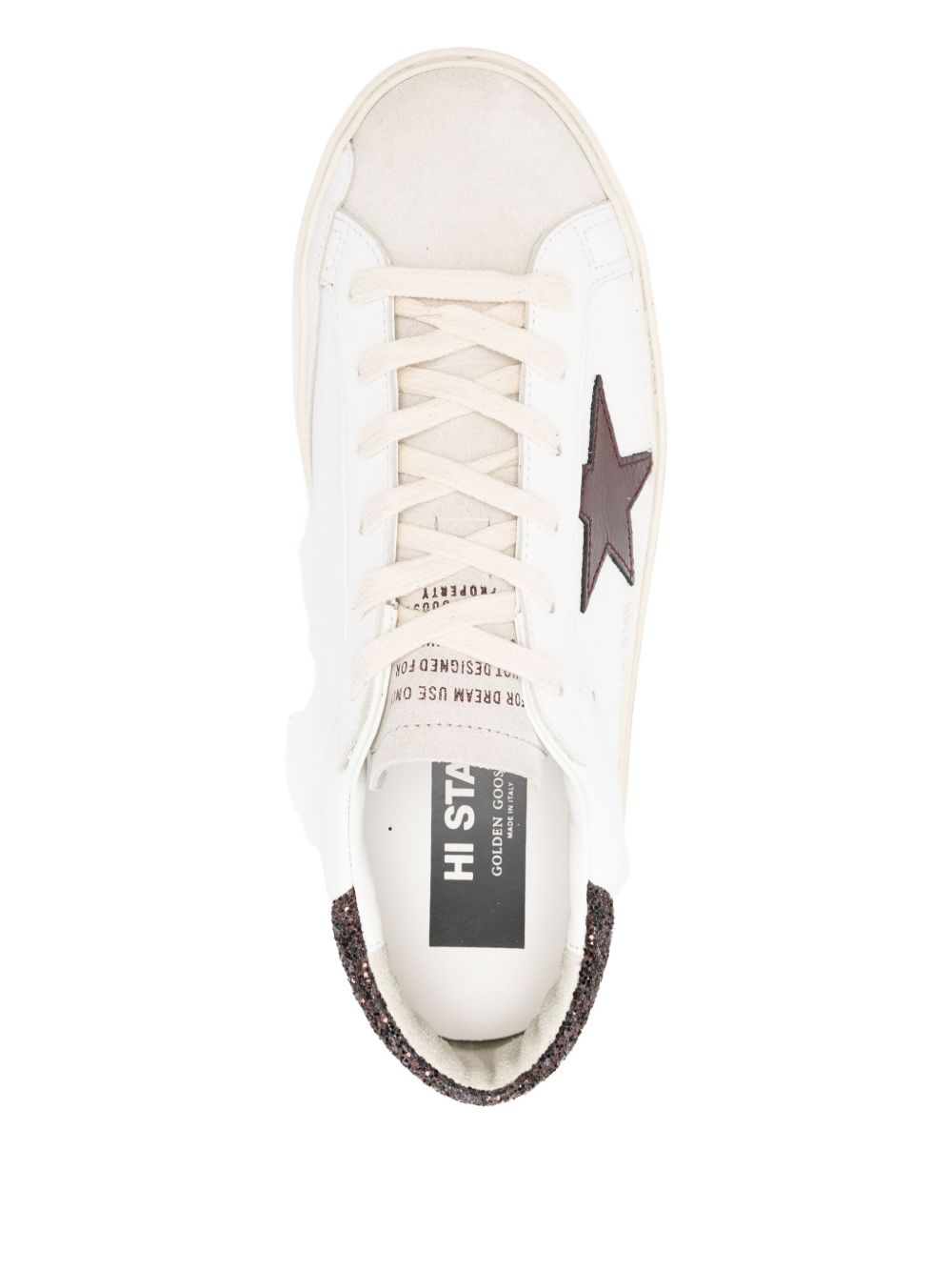 Golden Goose Hi Star in white nappa with leather star and heel tab Golden Goose