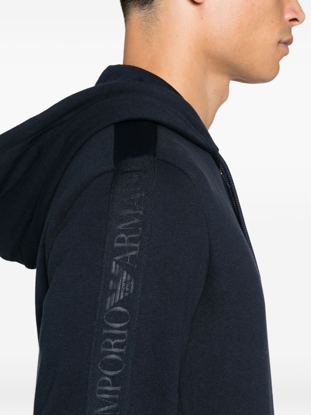 Emporio Armani Logo-detail hooded zip-up sweatshirt Emporio Armani