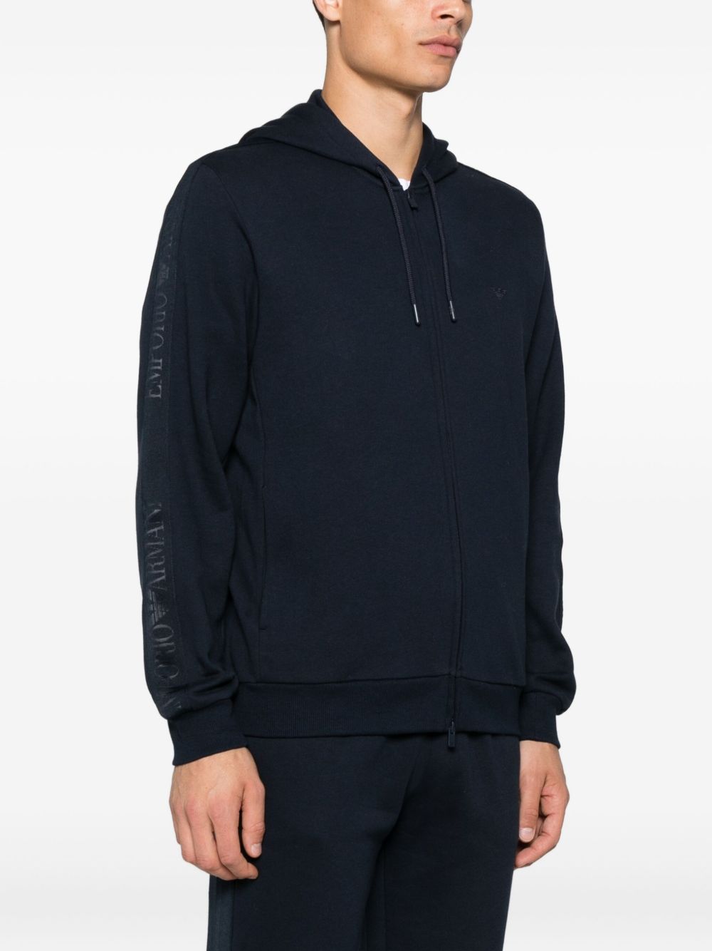 Emporio Armani Logo-detail hooded zip-up sweatshirt Emporio Armani