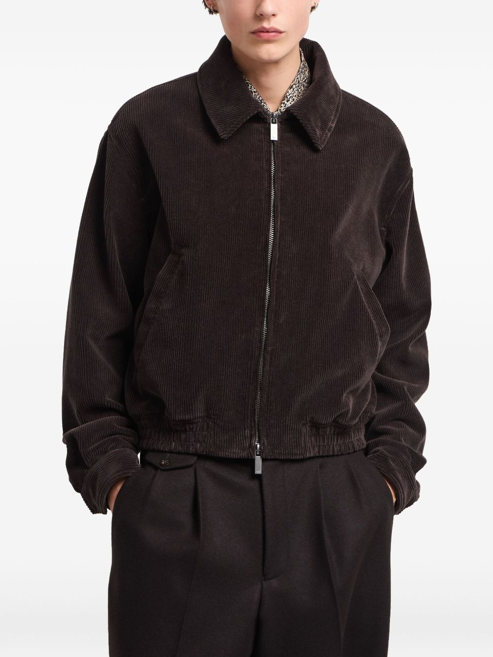 Emporio Armani Corduroy zip-up shirt jacket Emporio Armani