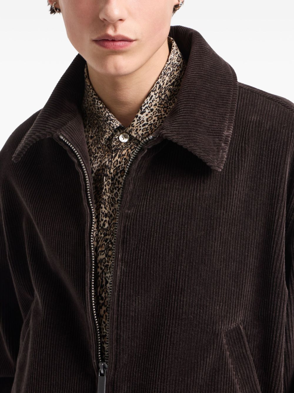 Emporio Armani Corduroy zip-up shirt jacket Emporio Armani