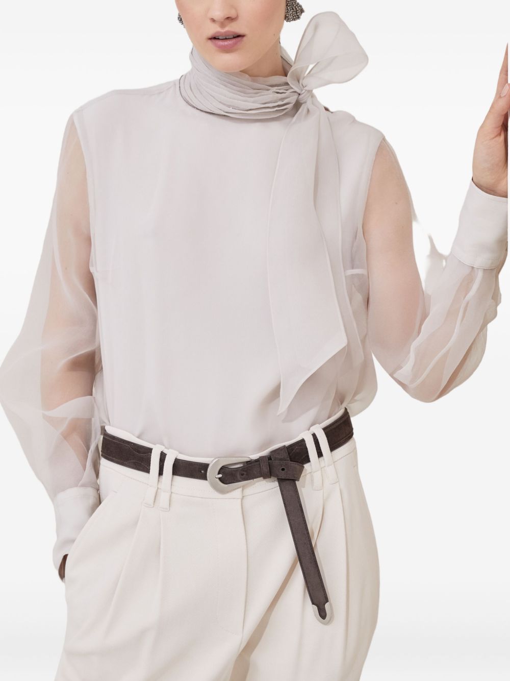 Brunello Cucinelli Pussybow silk blouse Brunello Cucinelli