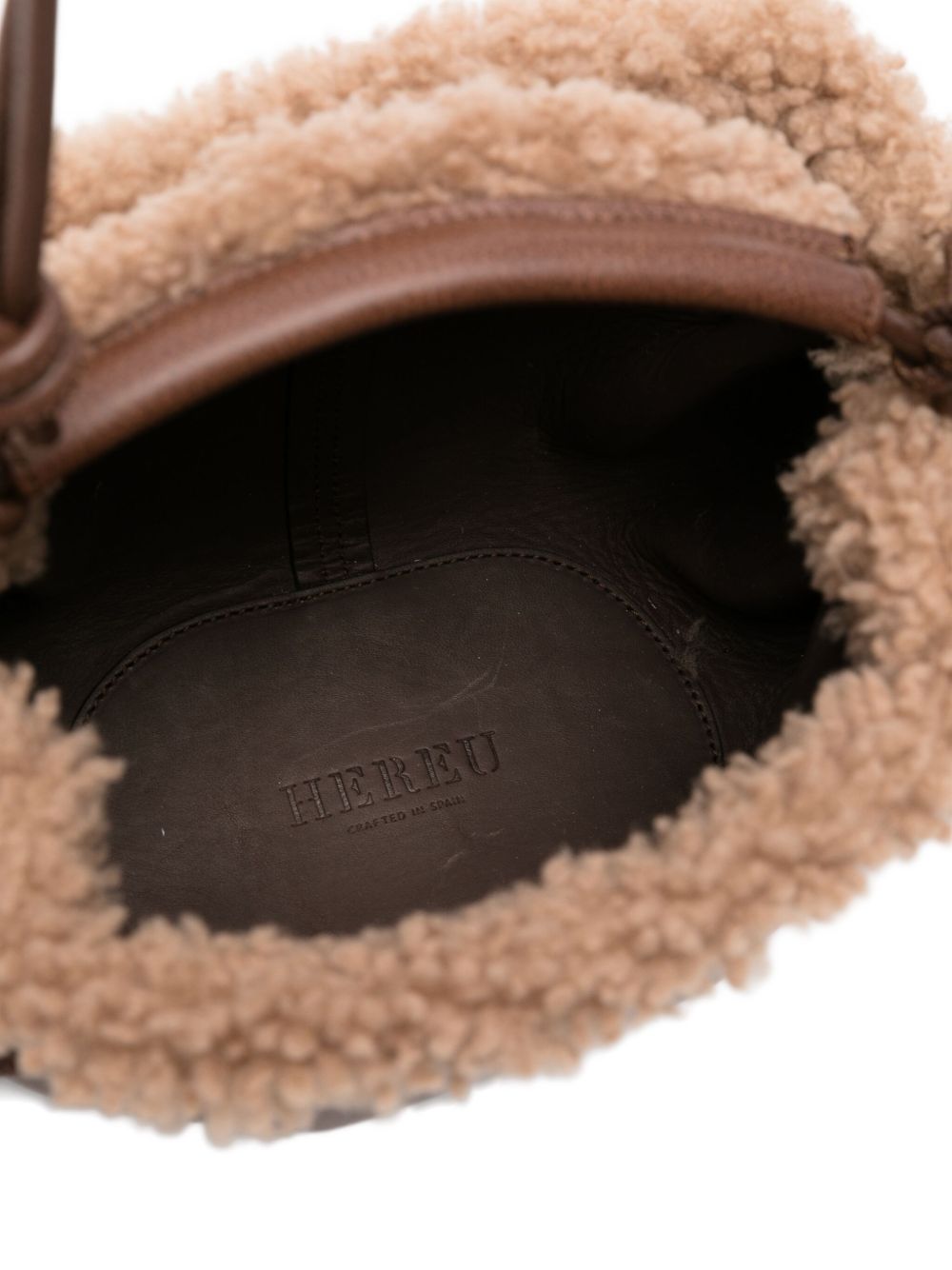 Hereu Leather shearling tote bag Hereu