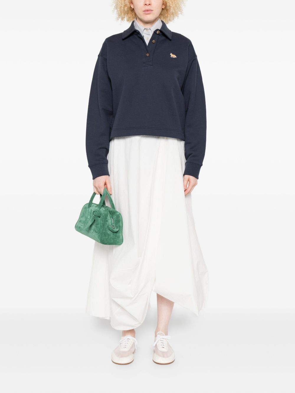 Maison Kitsuné Fox-embroidered polo top Maison Kitsuné