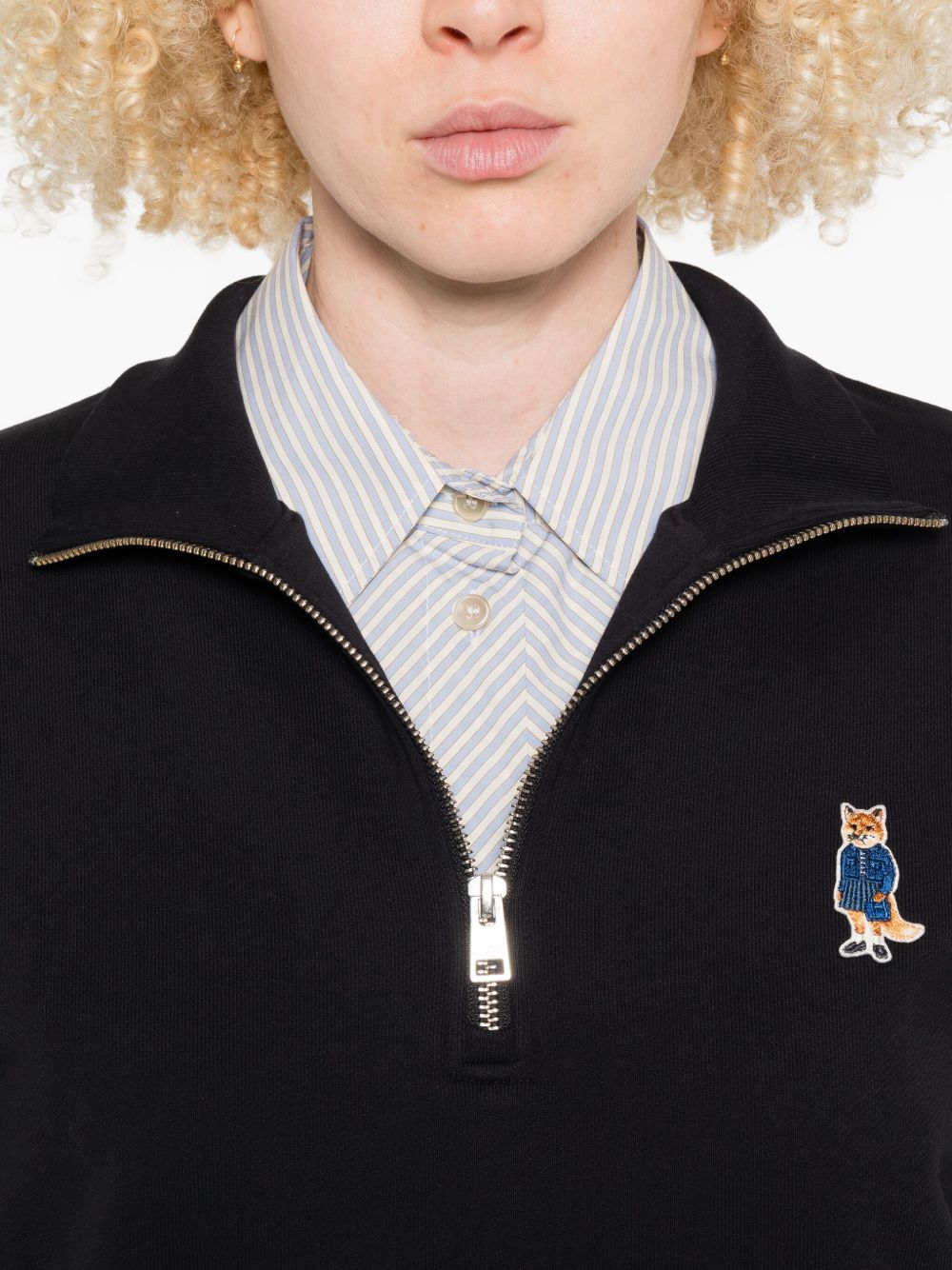 Maison Kitsuné Embroidered-logo sweatshirt Maison Kitsuné