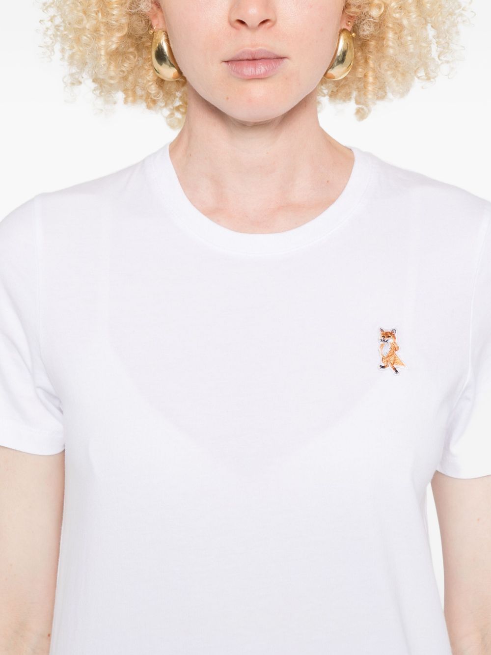 Maison Kitsuné Standing Fox T-shirt with embroidery Maison Kitsuné
