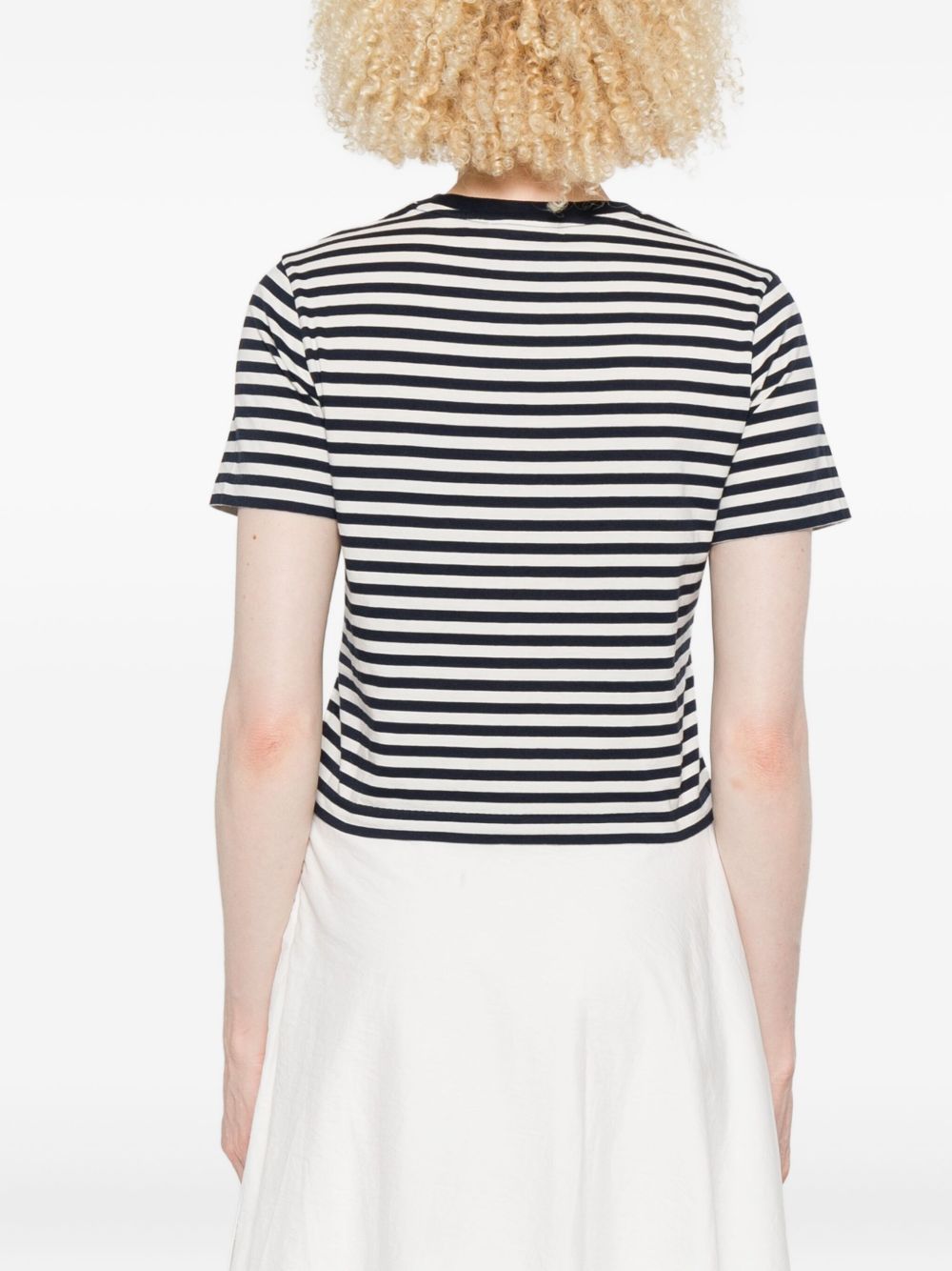 Maison Kitsuné Baby fox-embroidered striped cropped top Maison Kitsuné