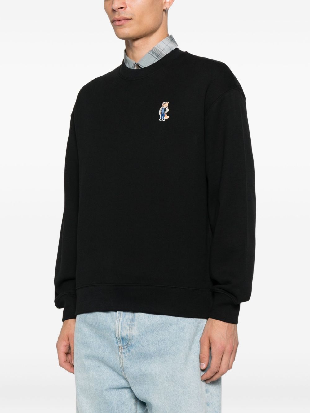 Maison Kitsuné Fox-embroidered cotton sweatshirt Maison Kitsuné