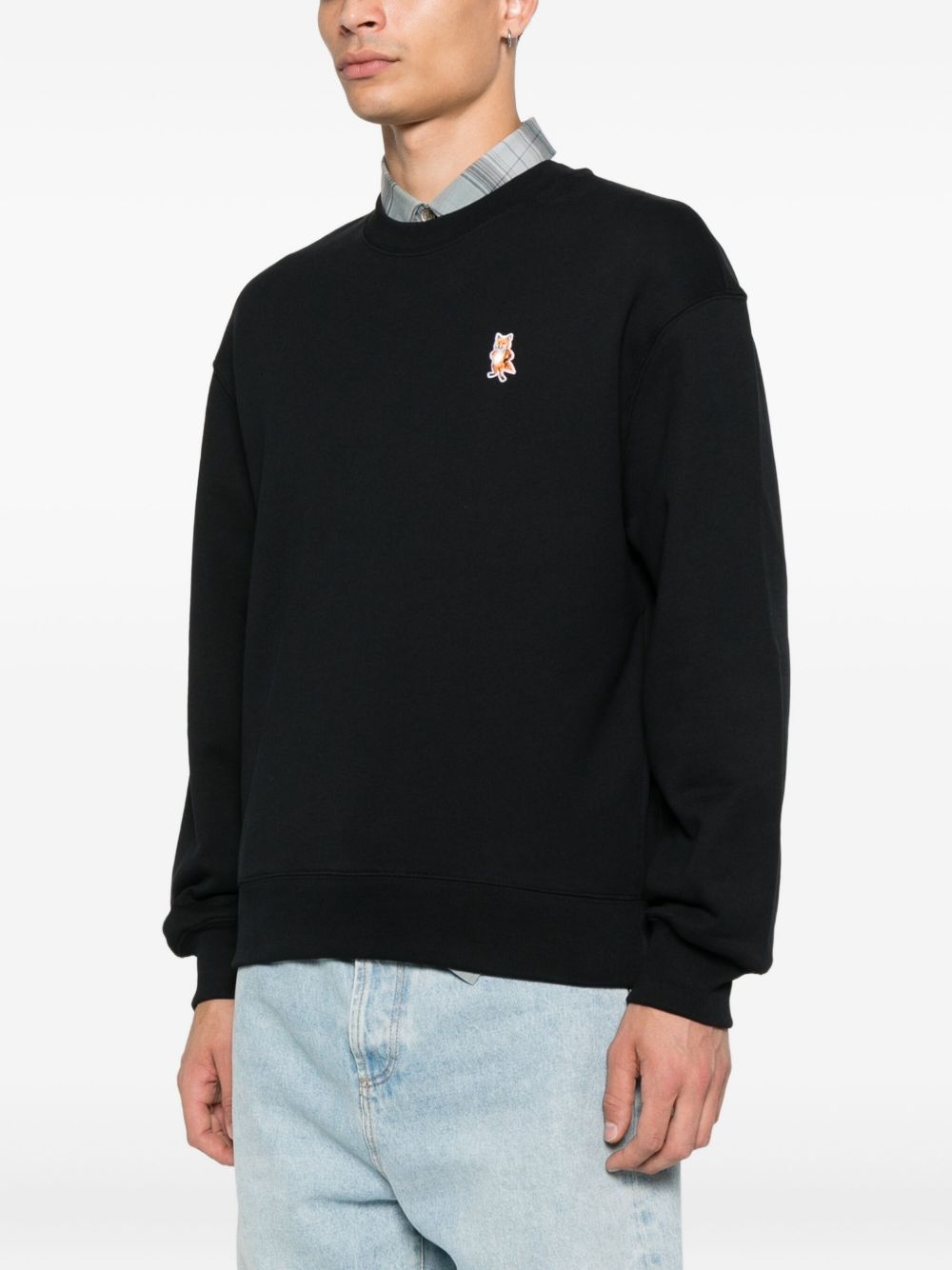 Maison Kitsuné Fox-embroidered cotton sweatshirt Maison Kitsuné