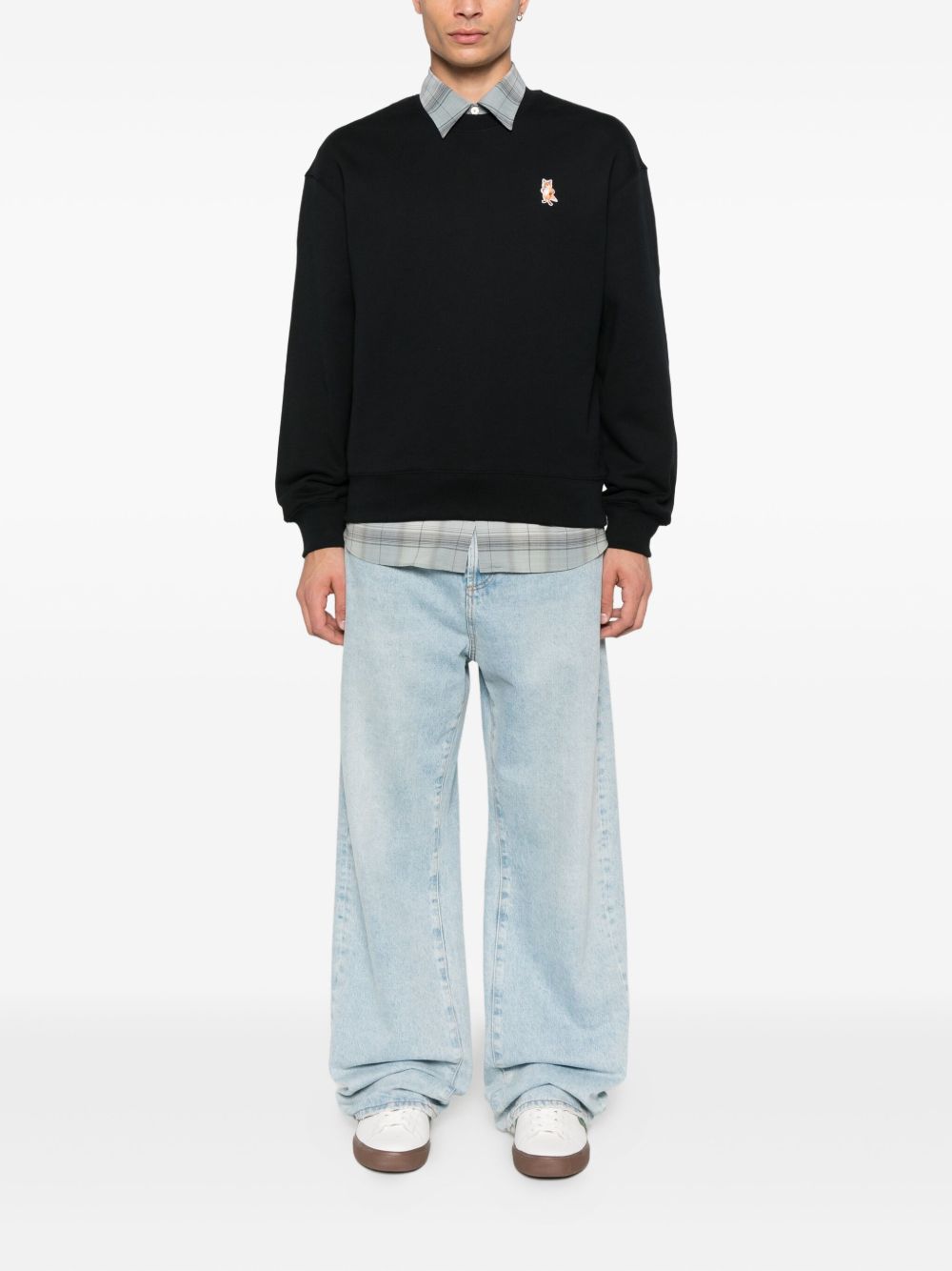 Maison Kitsuné Fox-embroidered cotton sweatshirt Maison Kitsuné