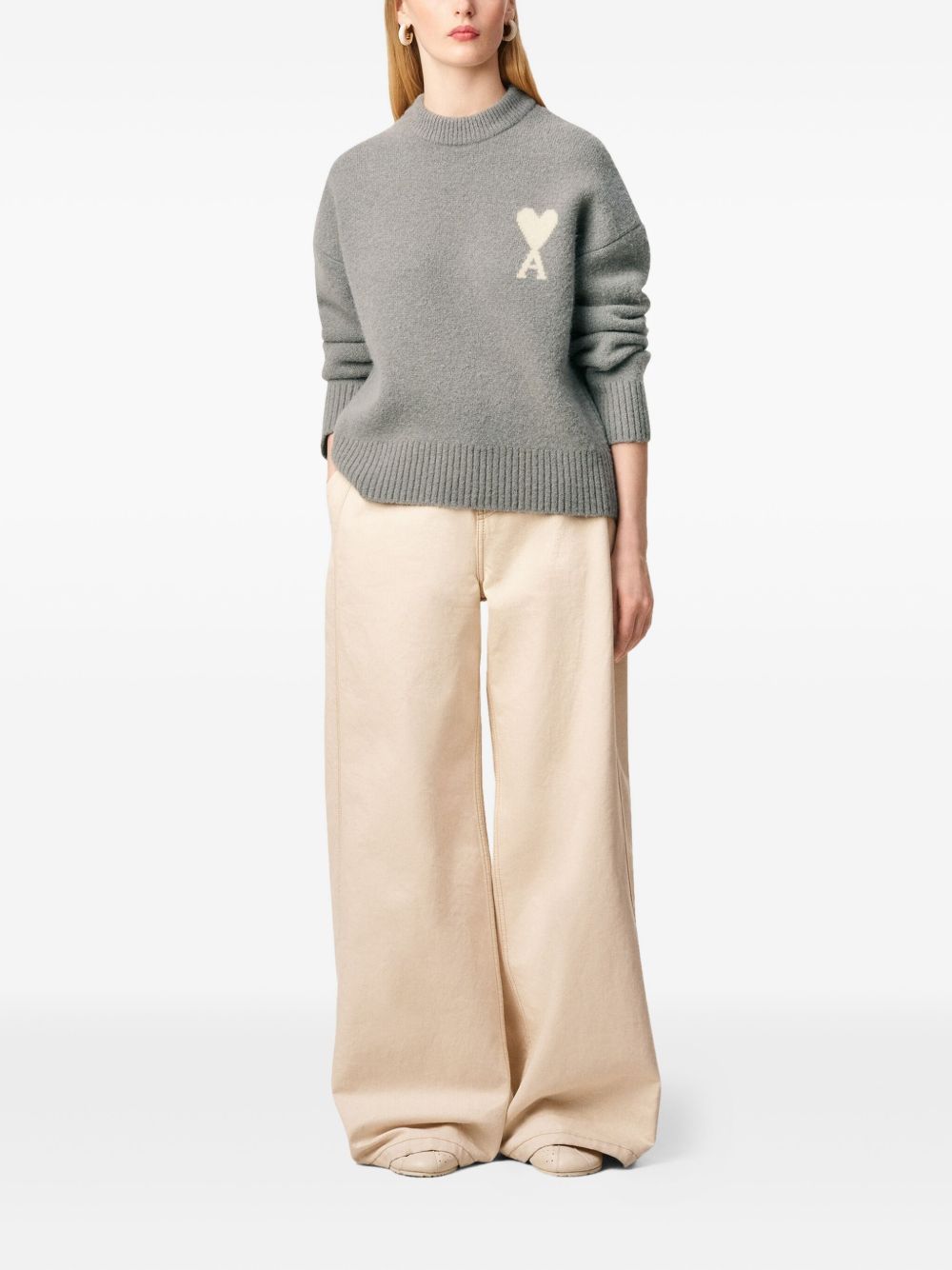 Ami Paris Sweaters Grey Ami Paris