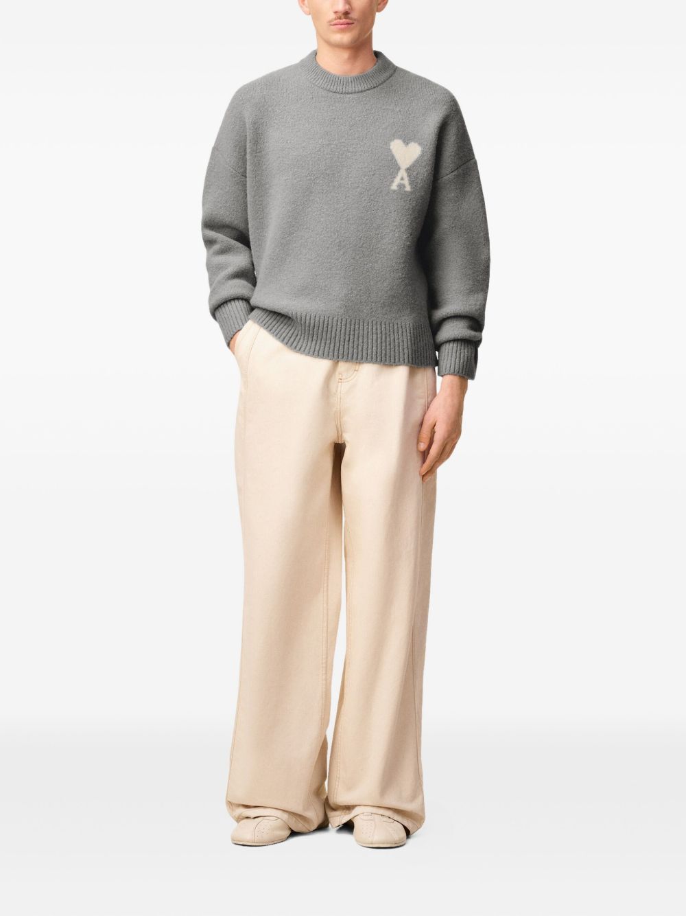 Ami Paris Sweaters Grey Ami Paris