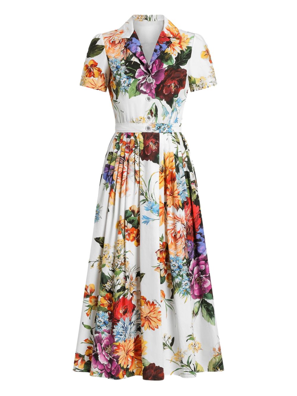 Dolce & Gabbana Poplin dress with flower bouquet print Dolce & Gabbana