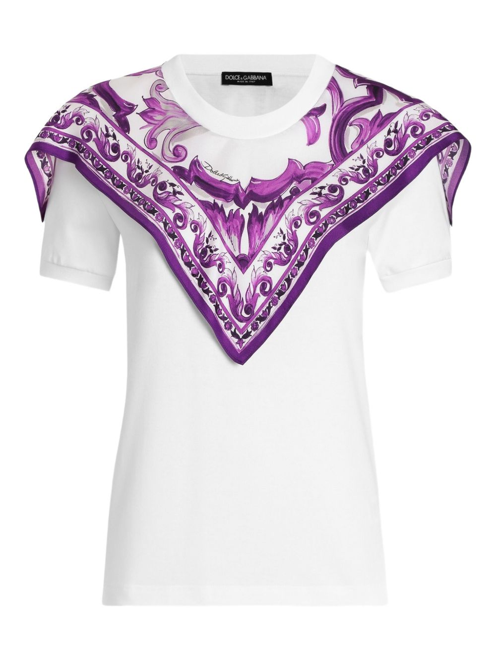 Dolce & Gabbana foulard-panelled cotton T-shirt Dolce & Gabbana