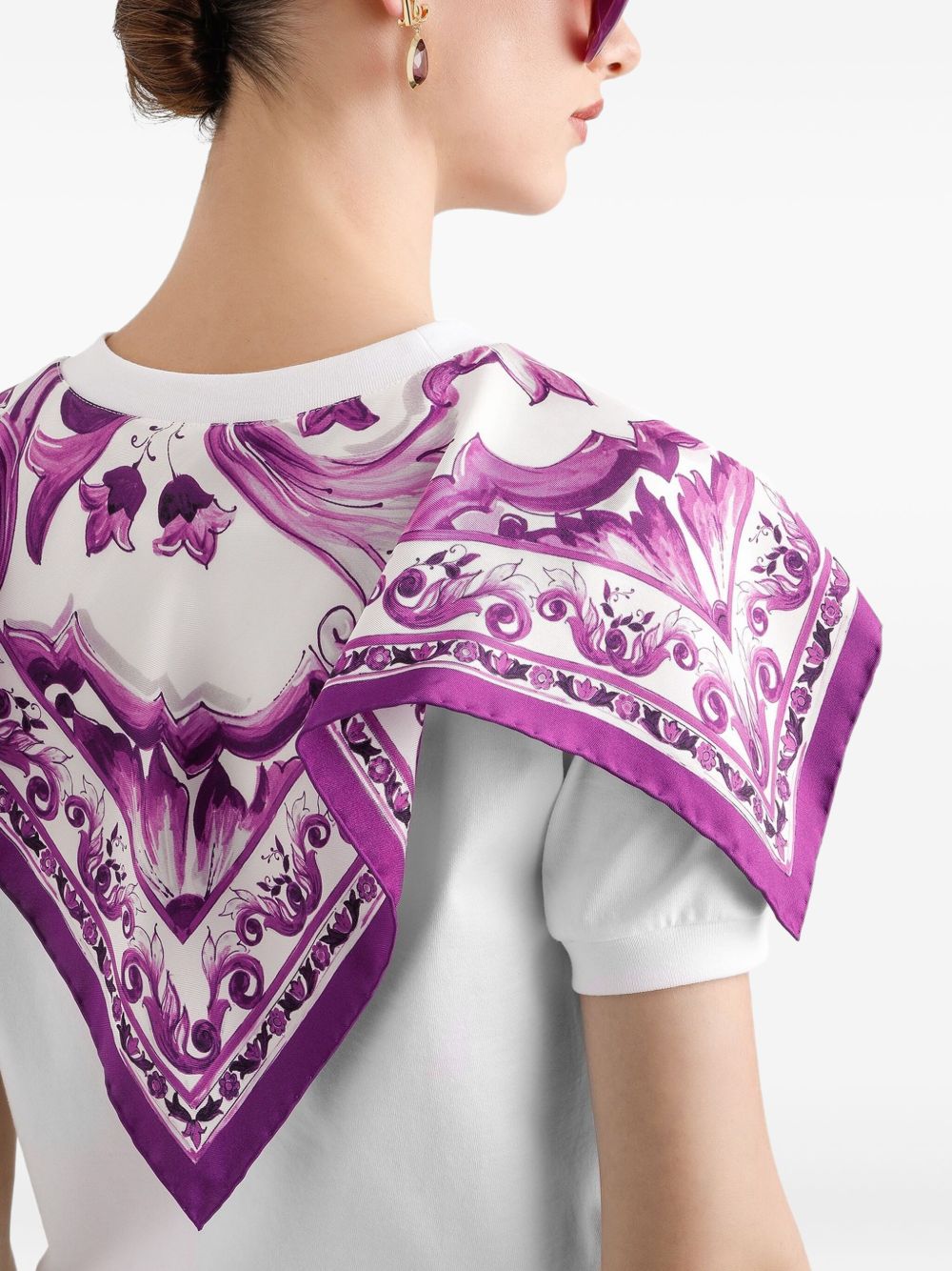 Dolce & Gabbana foulard-panelled cotton T-shirt Dolce & Gabbana